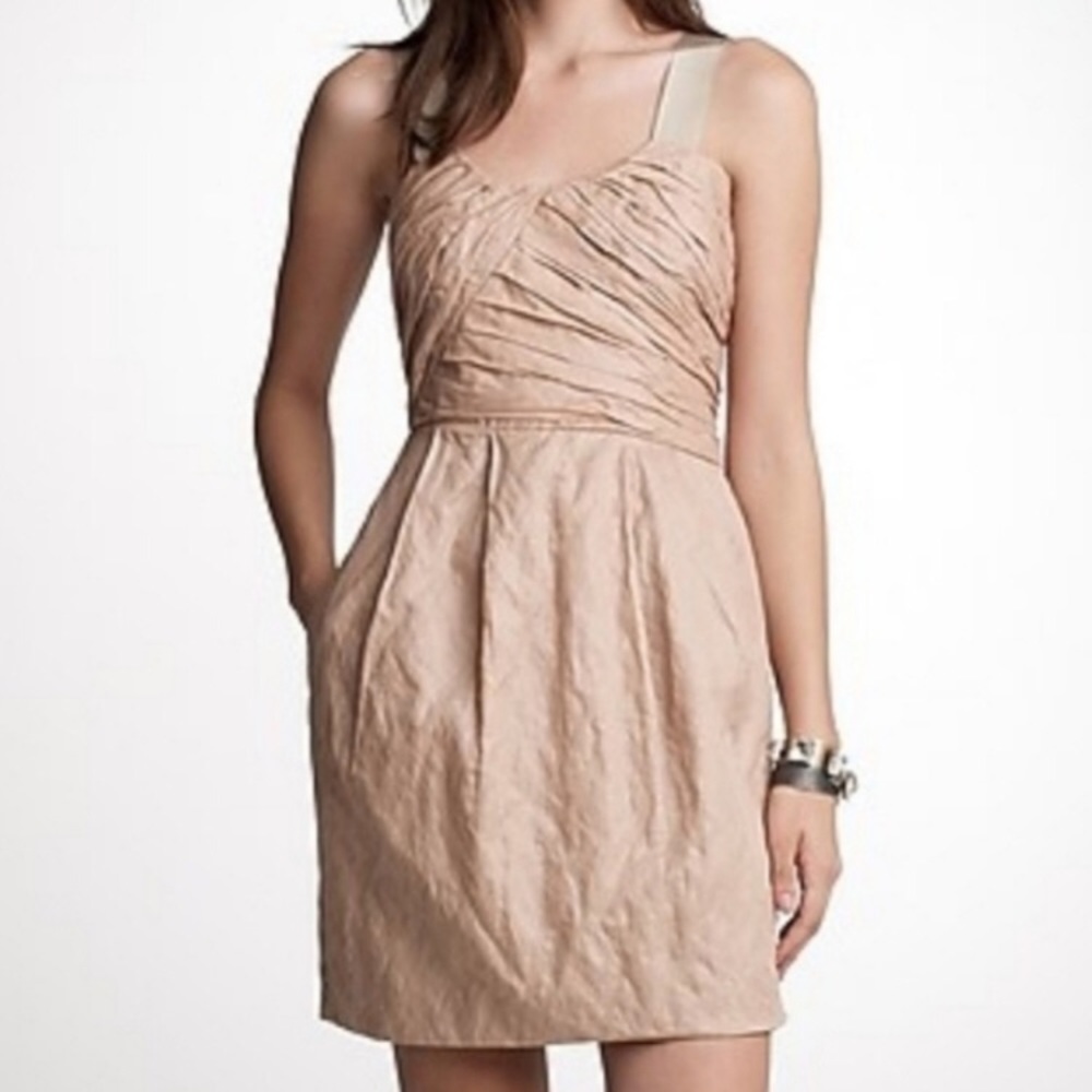 J. Crew Vivette Crinkle Cotton Metallic Dress